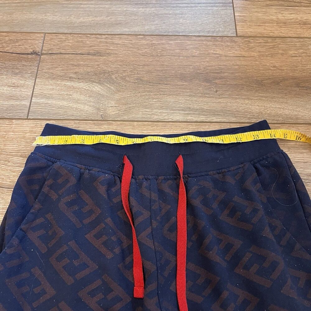 Fendi Roma Navy Blue Joggers Loung Sweatpants Monogram Logo Size S (28x29) - Picture 6 of 9